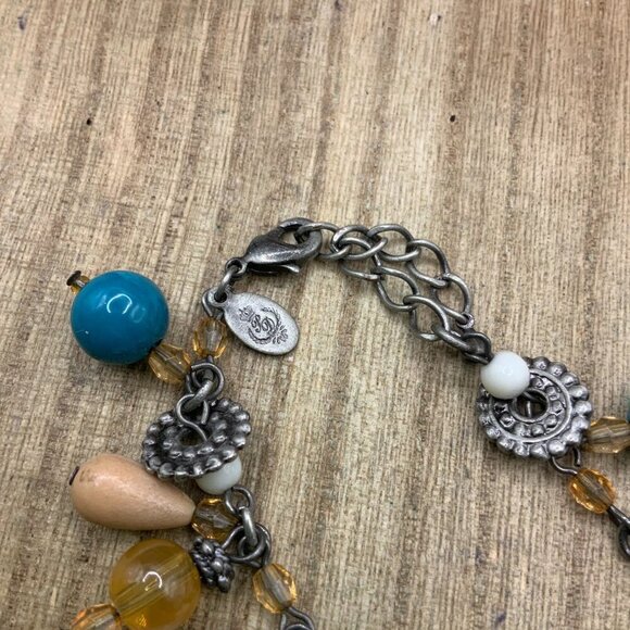 Premier Designs Vintage Multi Colors Beaded Silver Tone Bracelet - Picture 4 of 7